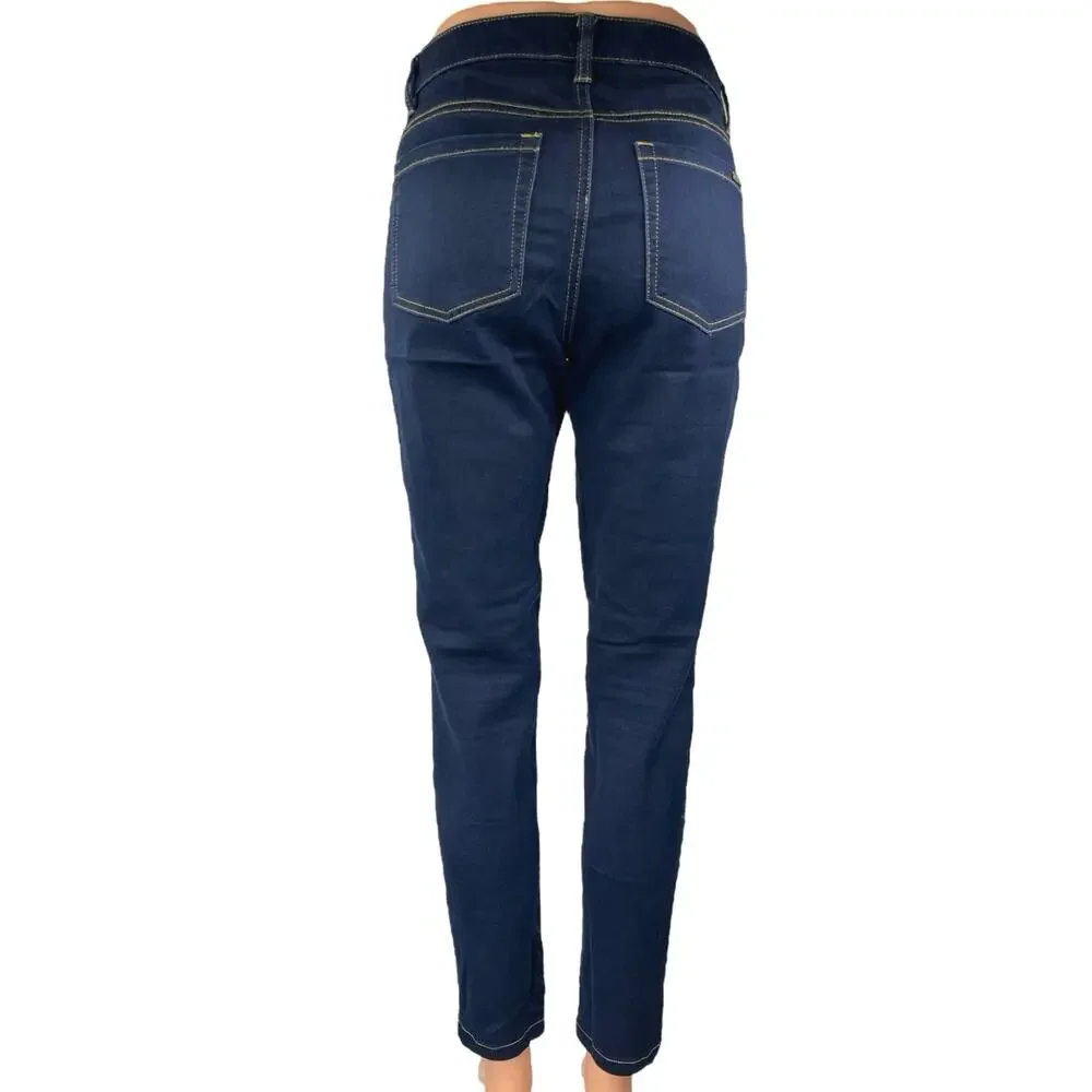 Michael Kors Women's Blue Dark Wash Mid Rise Skinny Jegging Denim Jeans Size 6
